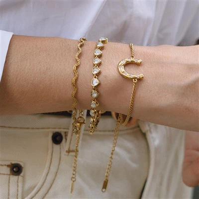 CZ-Hufeisen-Gliederarmband