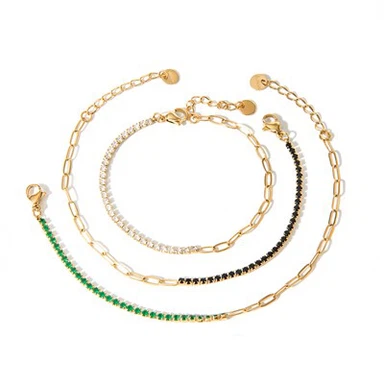 Zirkonia-Mix-Kettenarmband