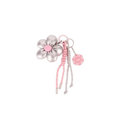 Schlüsselband aus PU-Leder|Geflochtener Seil-Charm mit Blumenschleife