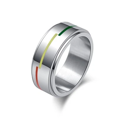 Regenbogen-Streifen-Edelstahl-Spinnering