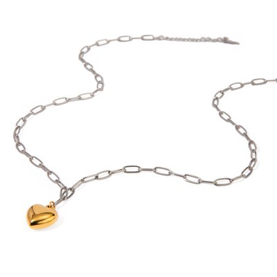 Zweifarbige Herz-Büroklammer-Halskette