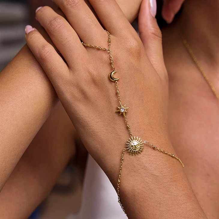 Sonne und Mond Stern Fingerarmband